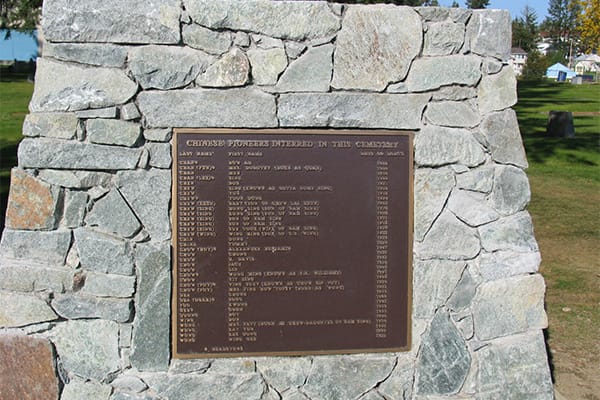 Memorial cairn bronze plaque with names of individuals