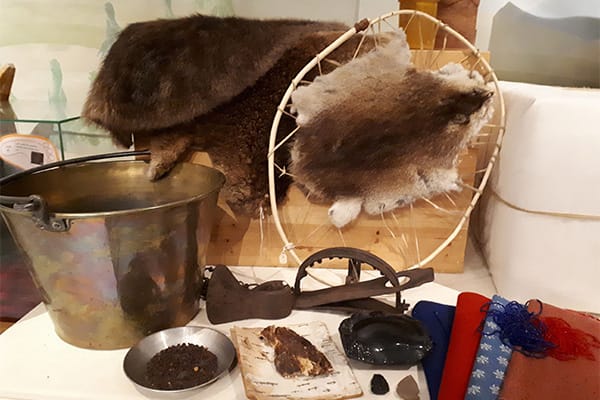 hands on fur trade materials - river of memory exhibit 