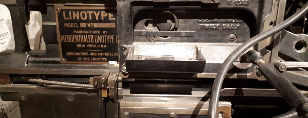 detail of linotype machine