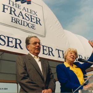 opening Alex Fraser Bridge
